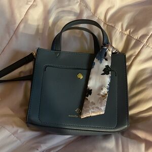 Nanette Lepore Navy Satchel with Floral Scarf